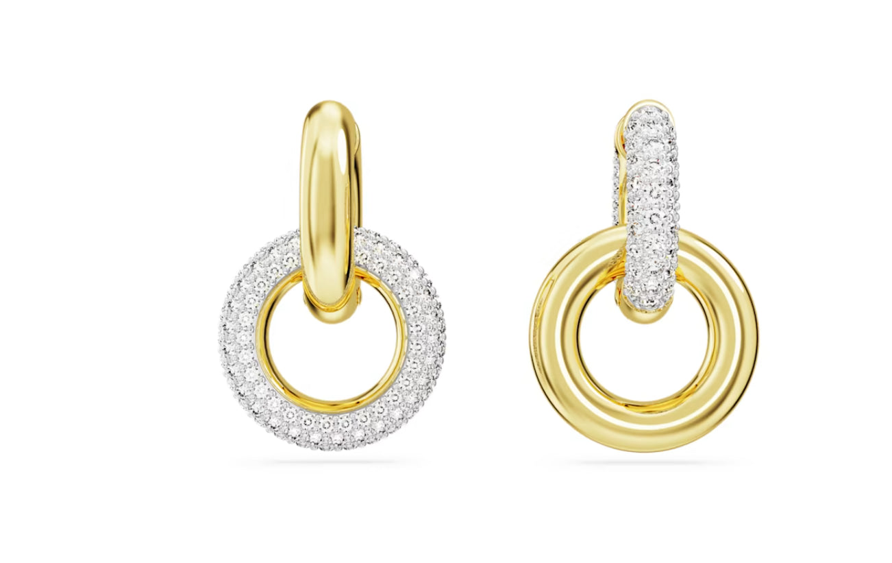 Swarovski 5668818 Dextera Ohrringe Asymmetrisches Design Verbundener RingWeiß