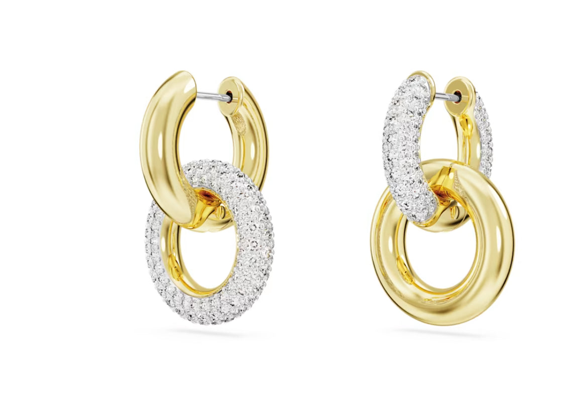Swarovski 5668818 Dextera Ohrringe Asymmetrisches Design Verbundener RingWeiß