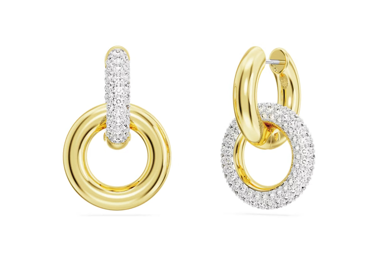 Swarovski 5668818 Dextera Ohrringe Asymmetrisches Design Verbundener RingWeiß