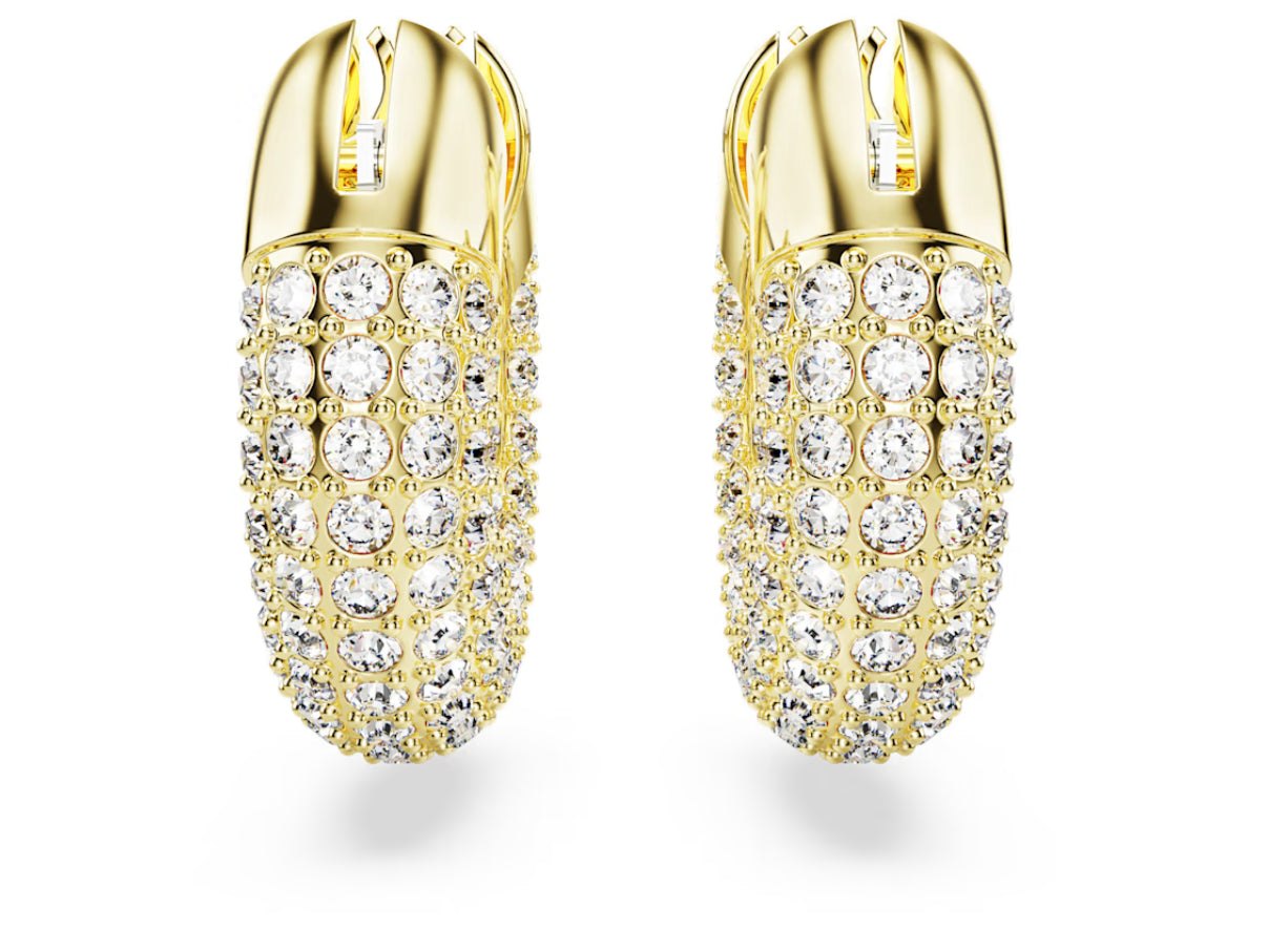 Swarovski 5636530 Dextera Kleine, weißvergoldete Creolen