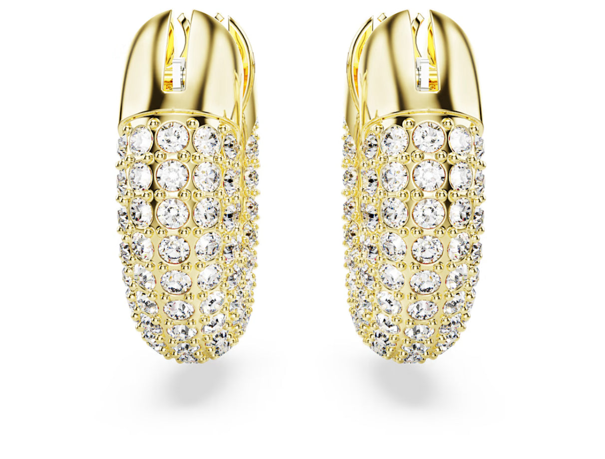 Swarovski 5636530 Dextera Kleine, weißvergoldete Creolen