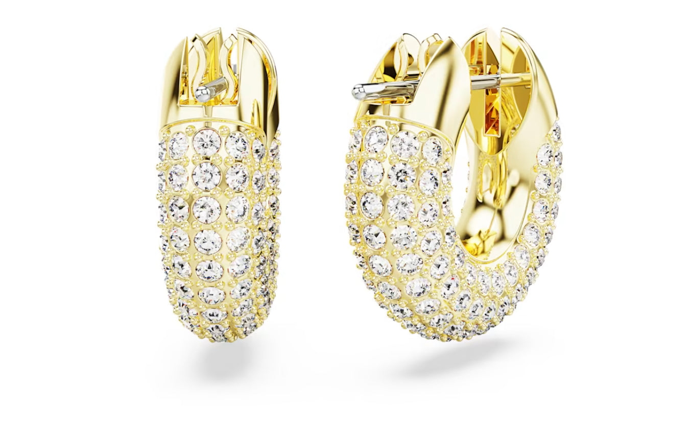 Swarovski 5636530 Dextera Kleine, weißvergoldete Creolen