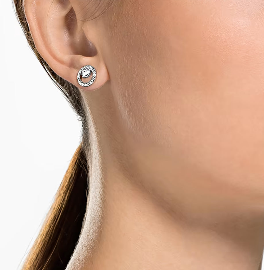 Swarovski 5201707 weiße Creativity-Ohrstecker, rhodiniert