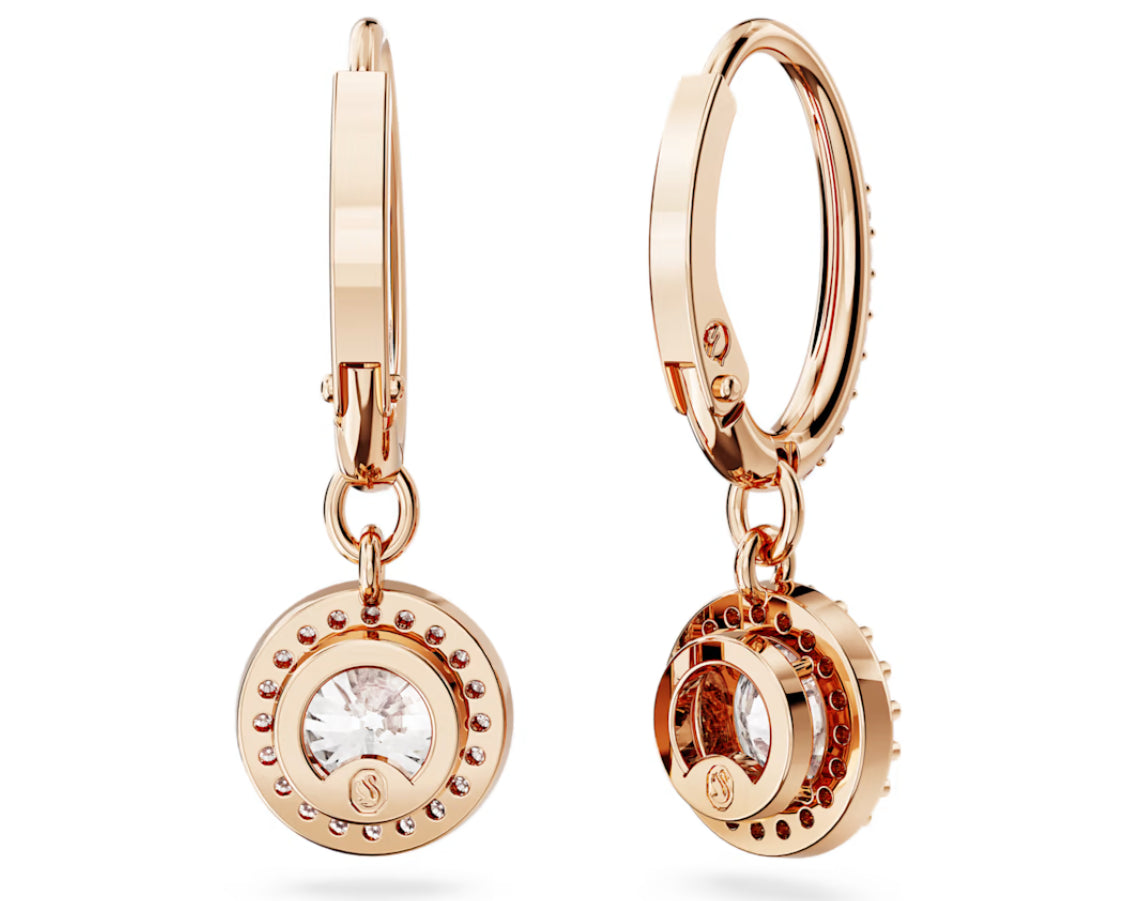 Swarovski 5638769 Orecchini pendenti Constella Taglio tondo Pave Bianchi OroRosa