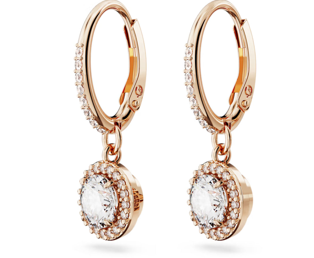 Swarovski 5638769 Orecchini pendenti Constella Taglio tondo Pave Bianchi OroRosa
