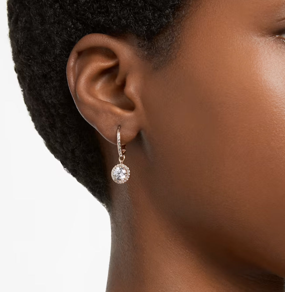 Swarovski 5638769 Orecchini pendenti Constella Taglio tondo Pave Bianchi OroRosa