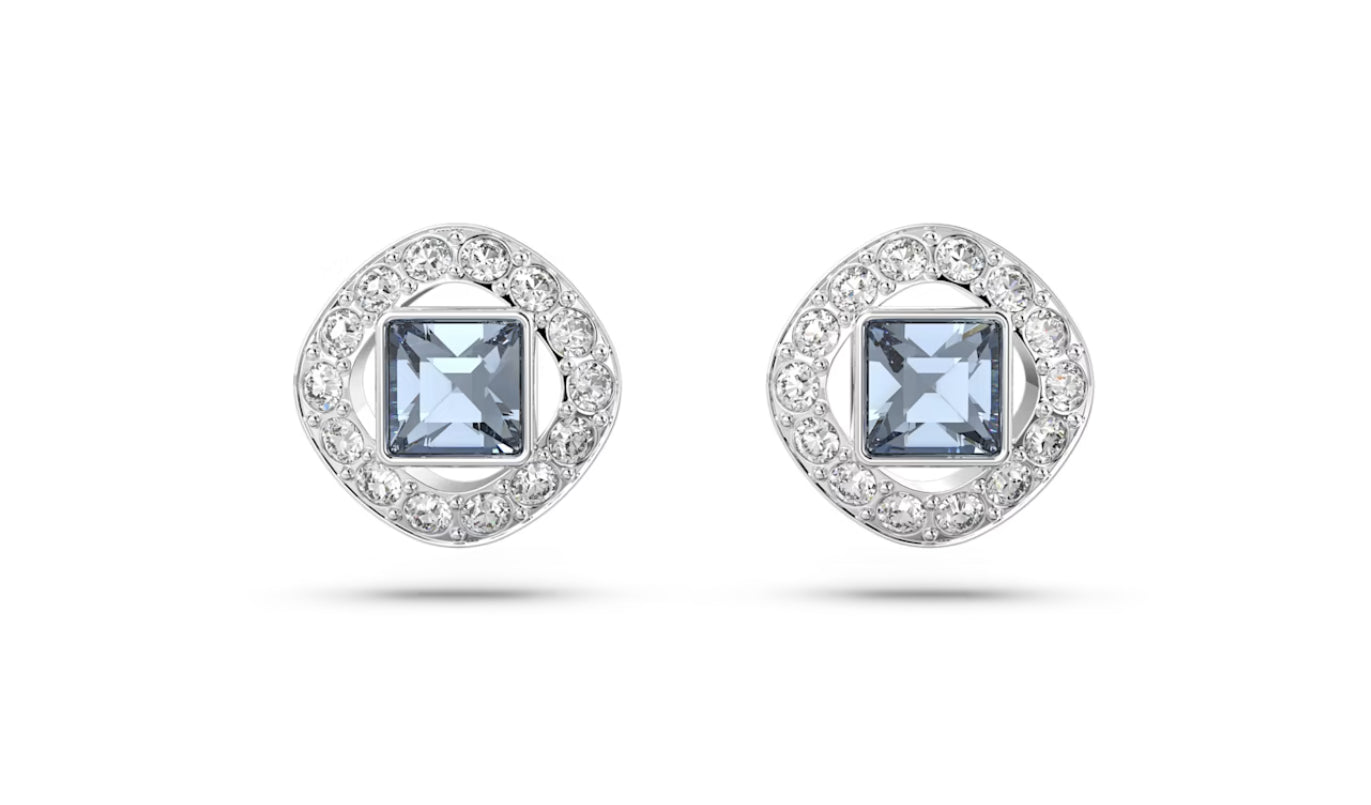 Swarovski 5662143 Orecchini a lobo Angelic Taglio squadrato Blu Placcato rodio