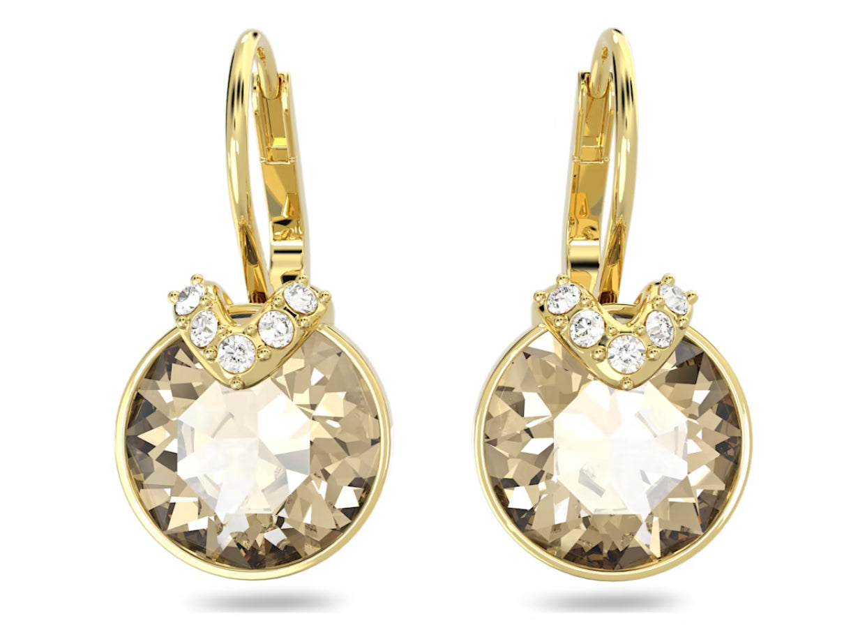 Swarovski 5662093 Orecchini pendenti Bella V Taglio tondo Tono dorato Placc. Oro