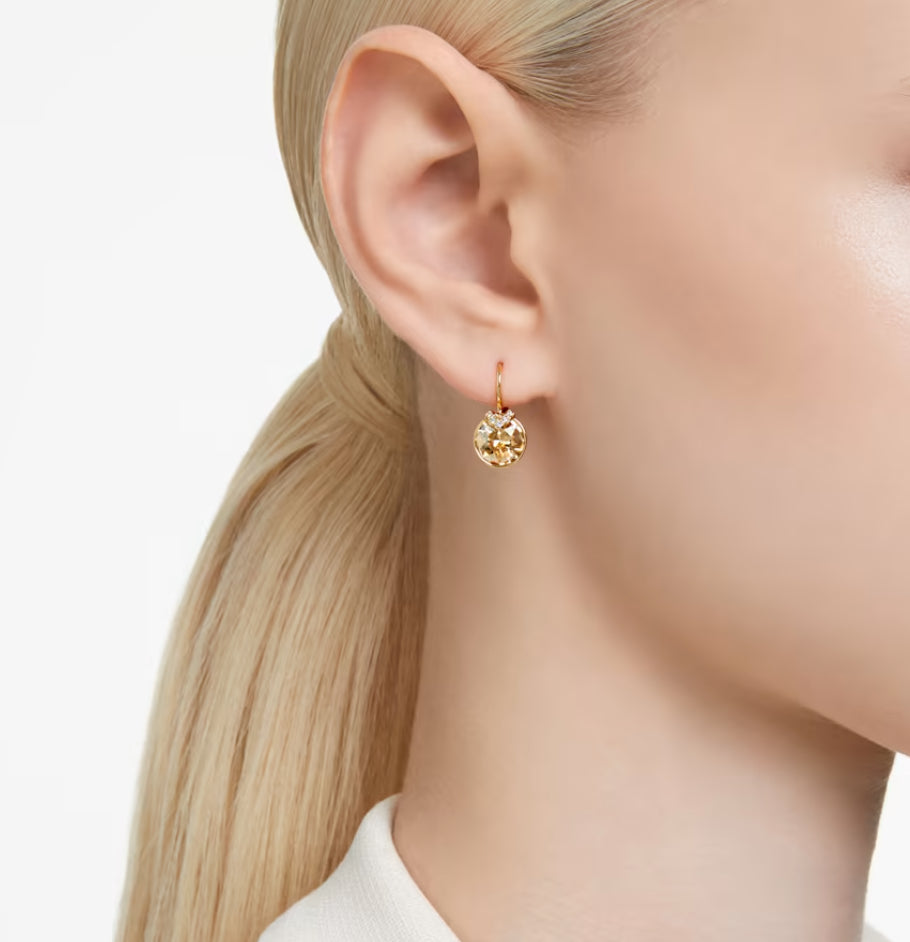 Swarovski 5662093 Orecchini pendenti Bella V Taglio tondo Tono dorato Placc. Oro