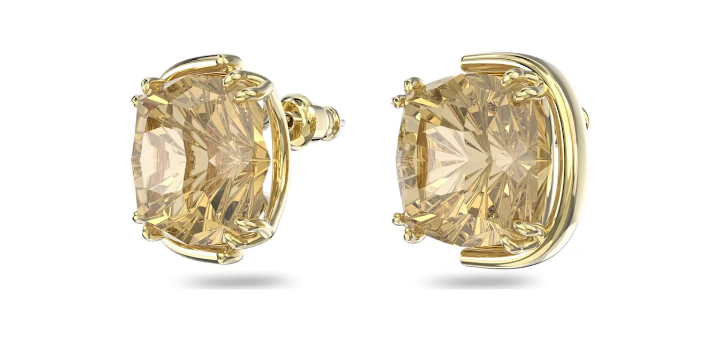 Swarovski 5640044 Orecchini a lobo Harmonia Taglio Cushion Tono dorato Pla. Oro