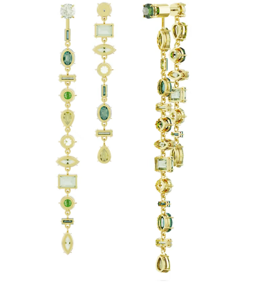 Swarovski 5657390 Orecchini Gema Design asimm. Taglio misto Extra Lunghi Verdi
