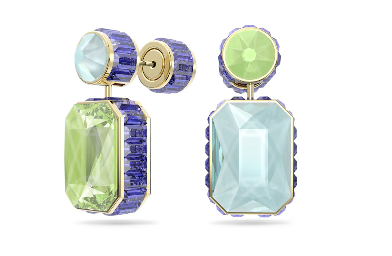 Swarovski 5600519 Orecchini Orbita Design asimm. Taglio Ottagonale Multicolore