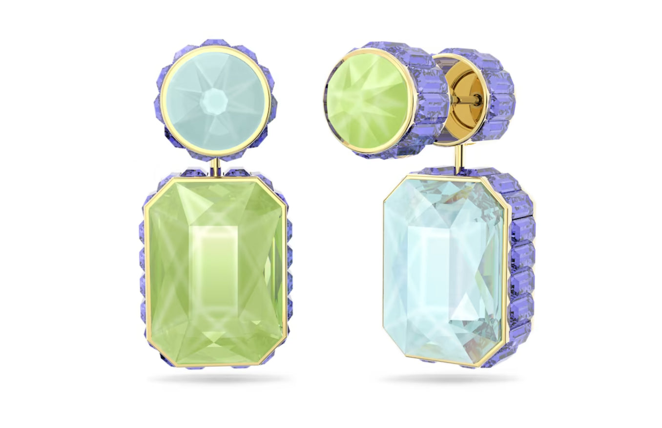Swarovski 5600519 Orecchini Orbita Design asimm. Taglio Ottagonale Multicolore