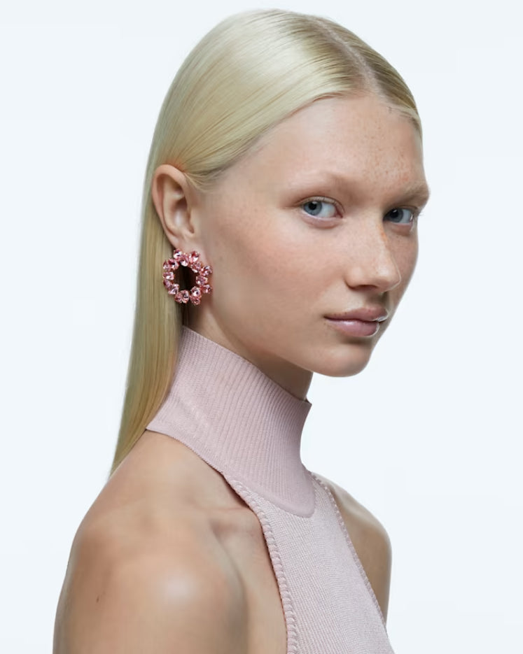 Swarovski 5614932 Orecchini a cerchio Millenia Taglio Pear Rosa Placcato OroRosa