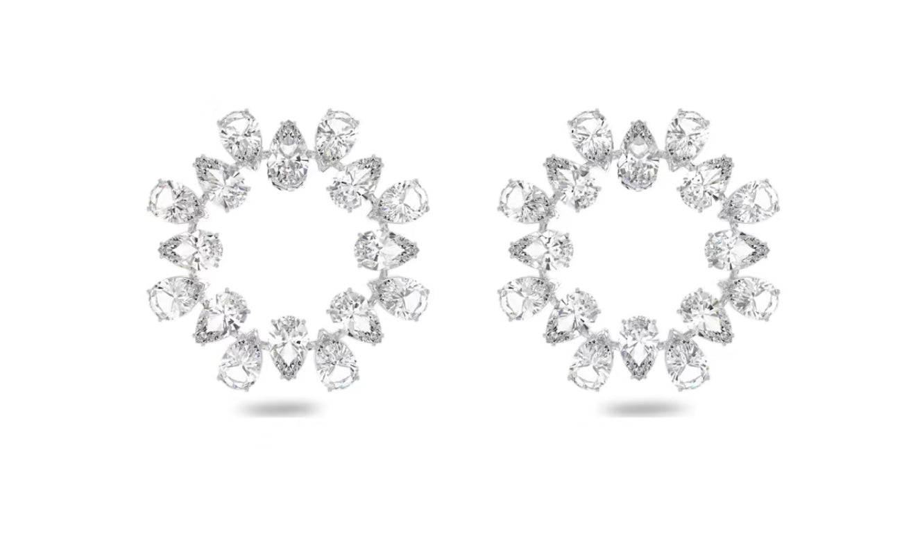 Swarovski 5601509 Millenia Creolen, Birnenschliff, Weiß Plac. Rhodium