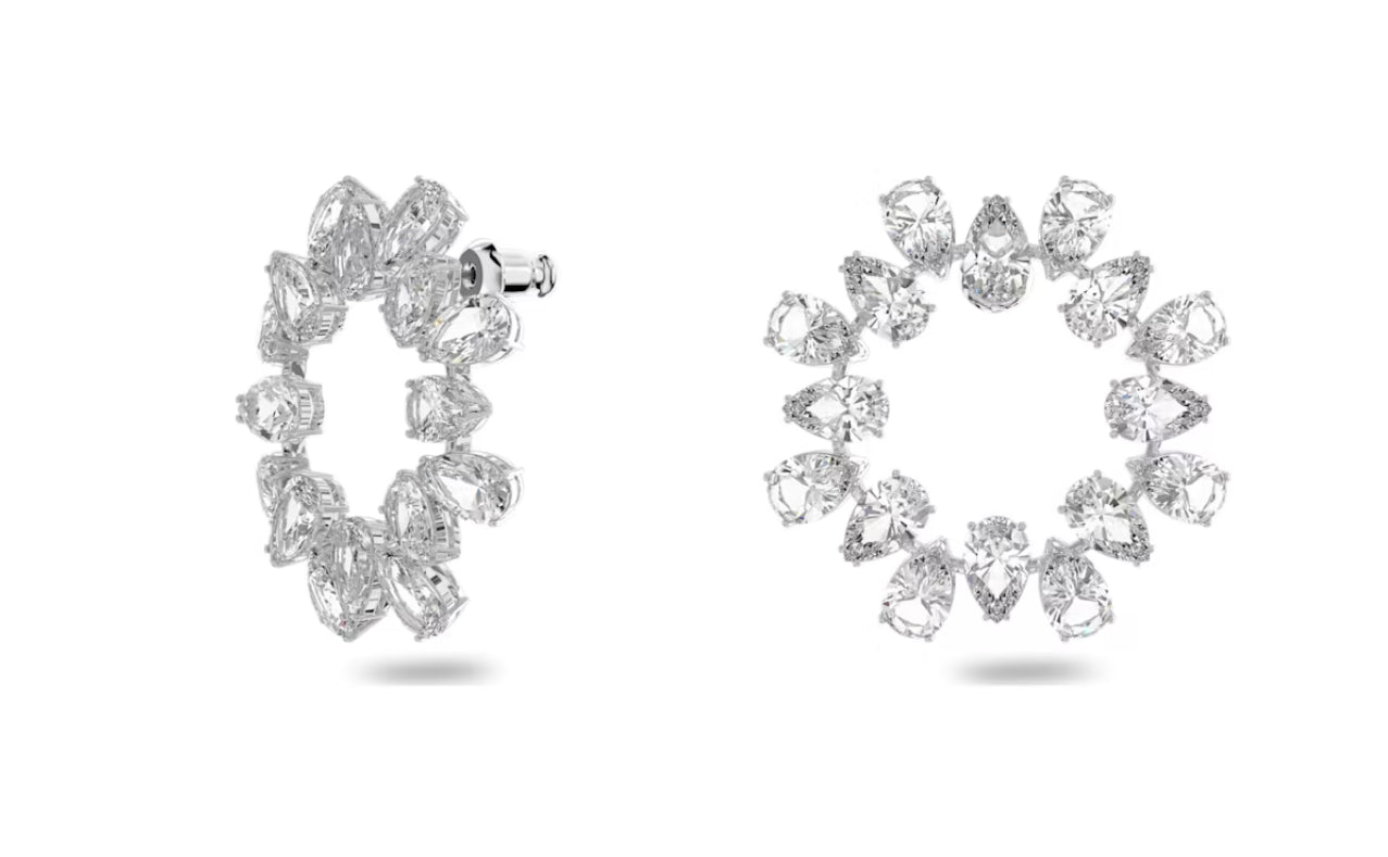 Swarovski 5601509 Millenia Creolen, Birnenschliff, Weiß Plac. Rhodium