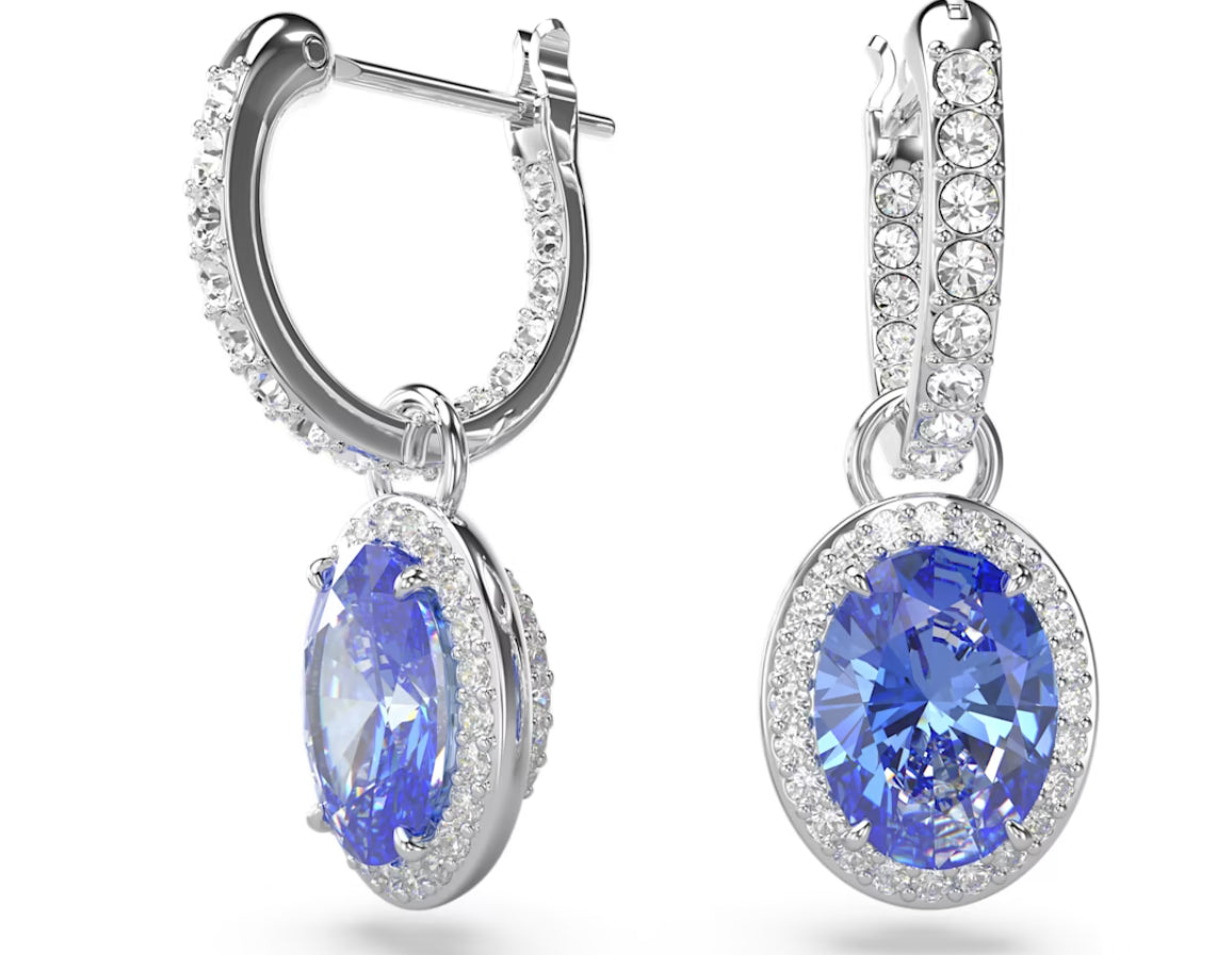 Swarovski 5671817 Constella Ohrhänger, ovaler Schliff, blau rhodiniert