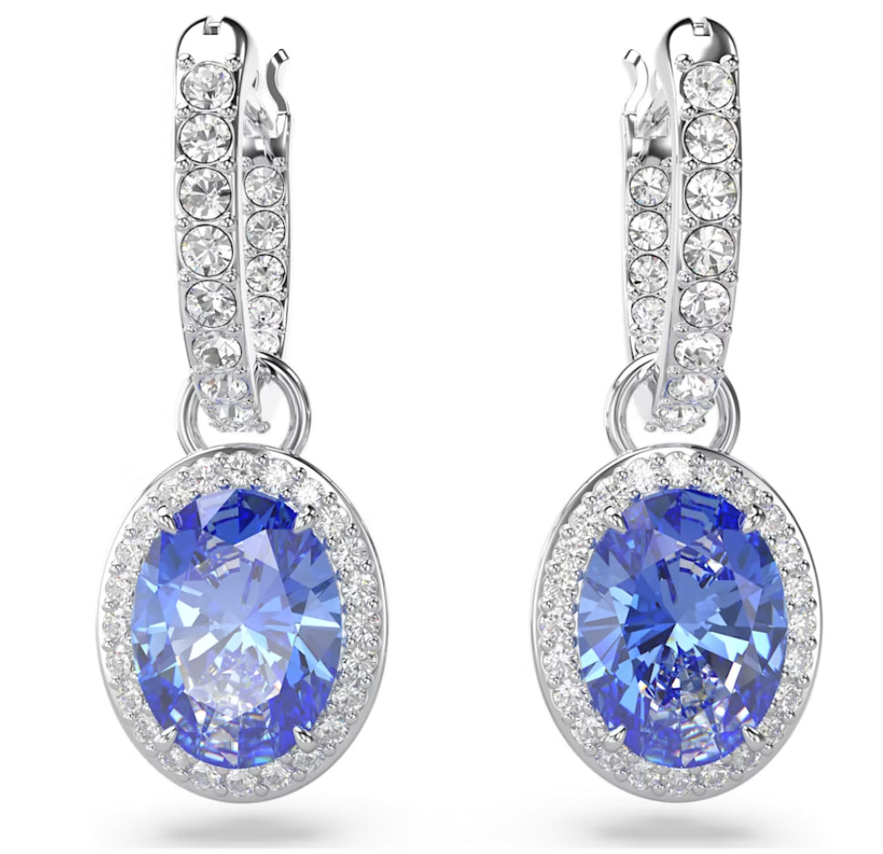Swarovski 5671817 Constella Ohrhänger, ovaler Schliff, blau rhodiniert