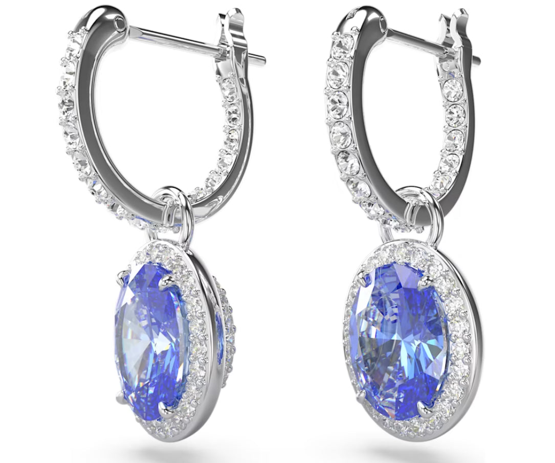 Swarovski 5671817 Constella Ohrhänger, ovaler Schliff, blau rhodiniert