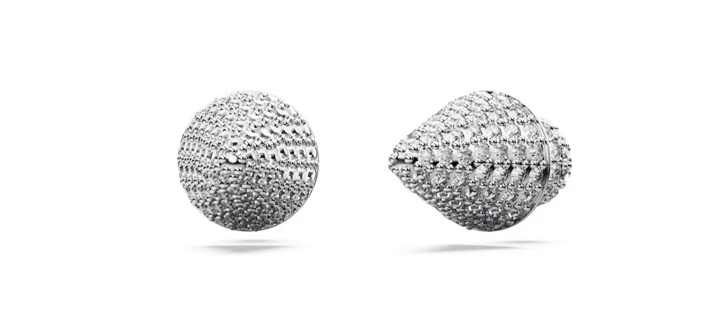 Swarovski 5662284 weiße Luna-Luna-Ohrstecker, rhodiniert