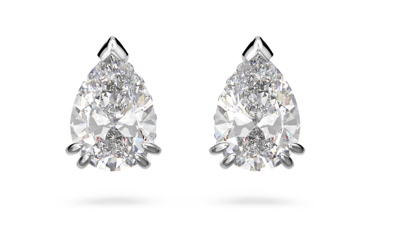 Swarovski 5636713 Millenia Pear Cut White Rhodium Plated Stud Earrings