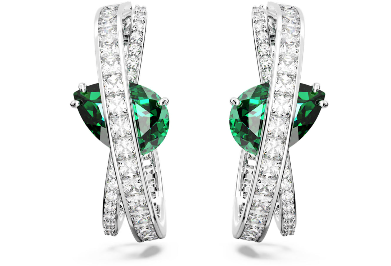 Swarovski 5665334 Hyperbola Zirconia Creolen Mischschliff Grün Rhodium