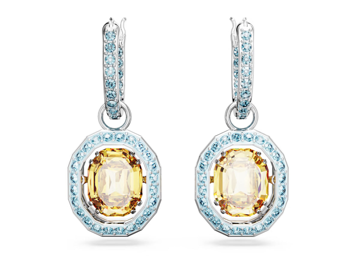 Swarovski 5648453 Orecchini pendenti Chroma Taglio ottagonale Multicolore Rodio