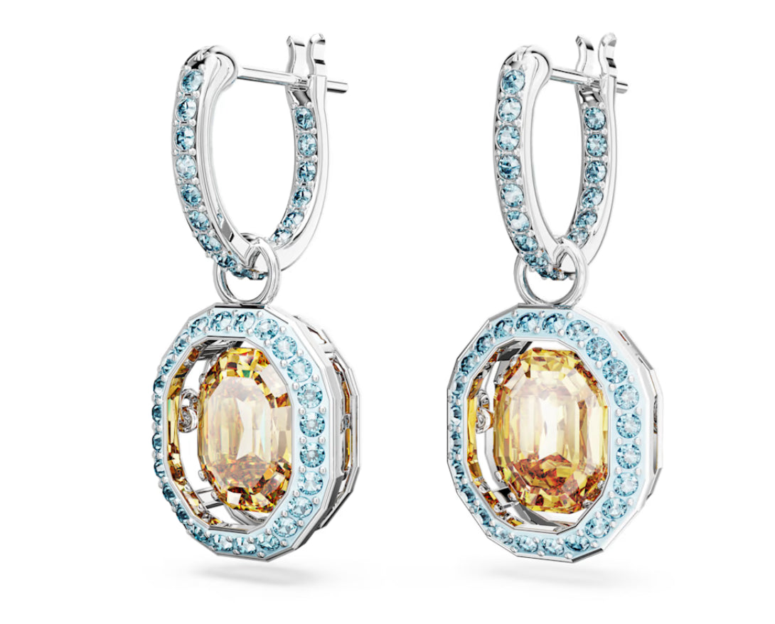 Swarovski 5648453 Orecchini pendenti Chroma Taglio ottagonale Multicolore Rodio