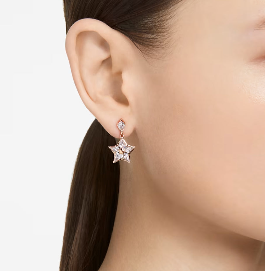 Swarovski 5645466 Orecchini pendenti Stella Taglio Kite Stella Bianchi Oro Rosa
