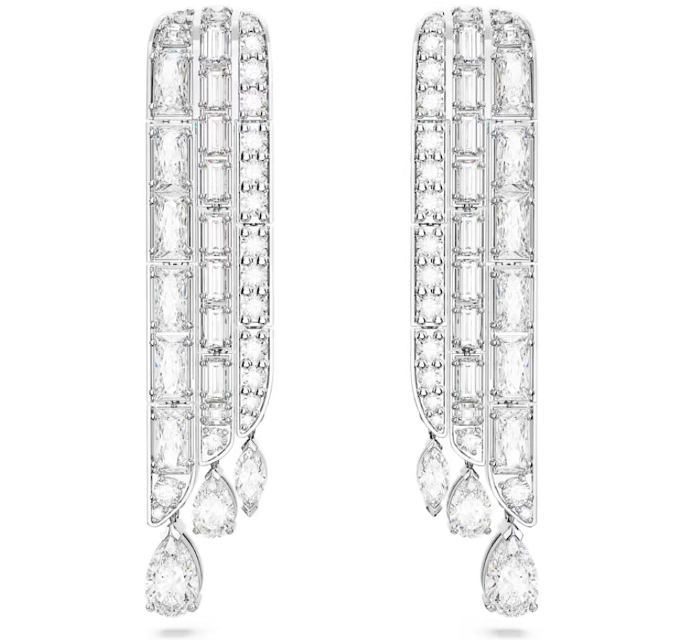 Swarovski 5668354 Orecchini pendenti Hyperbola Zirconia Taglio misto Bianchi