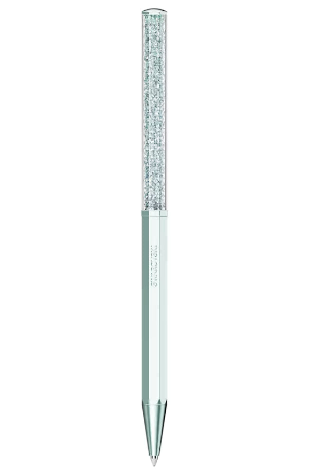 Swarovski 5669935 Crystalline Kugelschreiber, achteckige Form, blau lackiert, hellblau