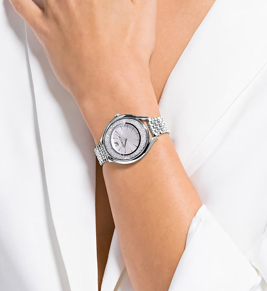 Swarovski 5519462 Crystalline Aura Uhr, versilbertes Stahlarmband