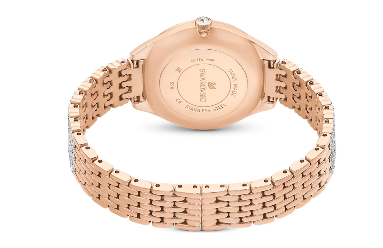 Swarovski 5644053 Attract Full Pave-Uhr mit roségoldenem Metallarmband