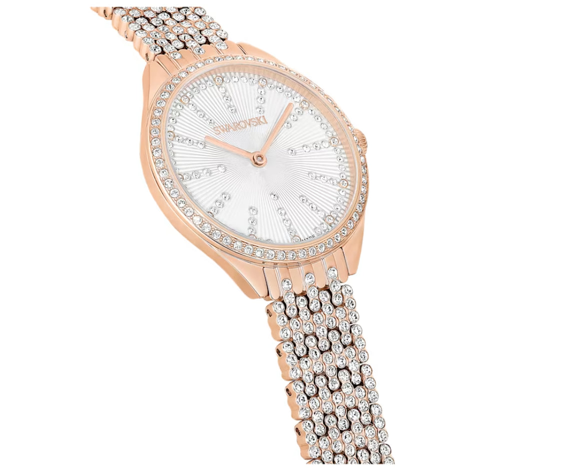 Swarovski 5644053 Attract Full Pave-Uhr mit roségoldenem Metallarmband