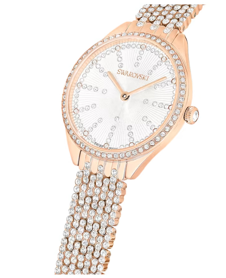 Swarovski 5644053 Attract Full Pave-Uhr mit roségoldenem Metallarmband