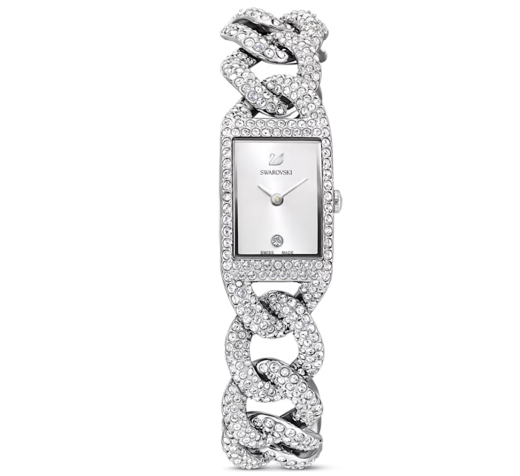 Swarovski 5547617 Cocktail Watch Pave Silver Metal Steel Bracelet