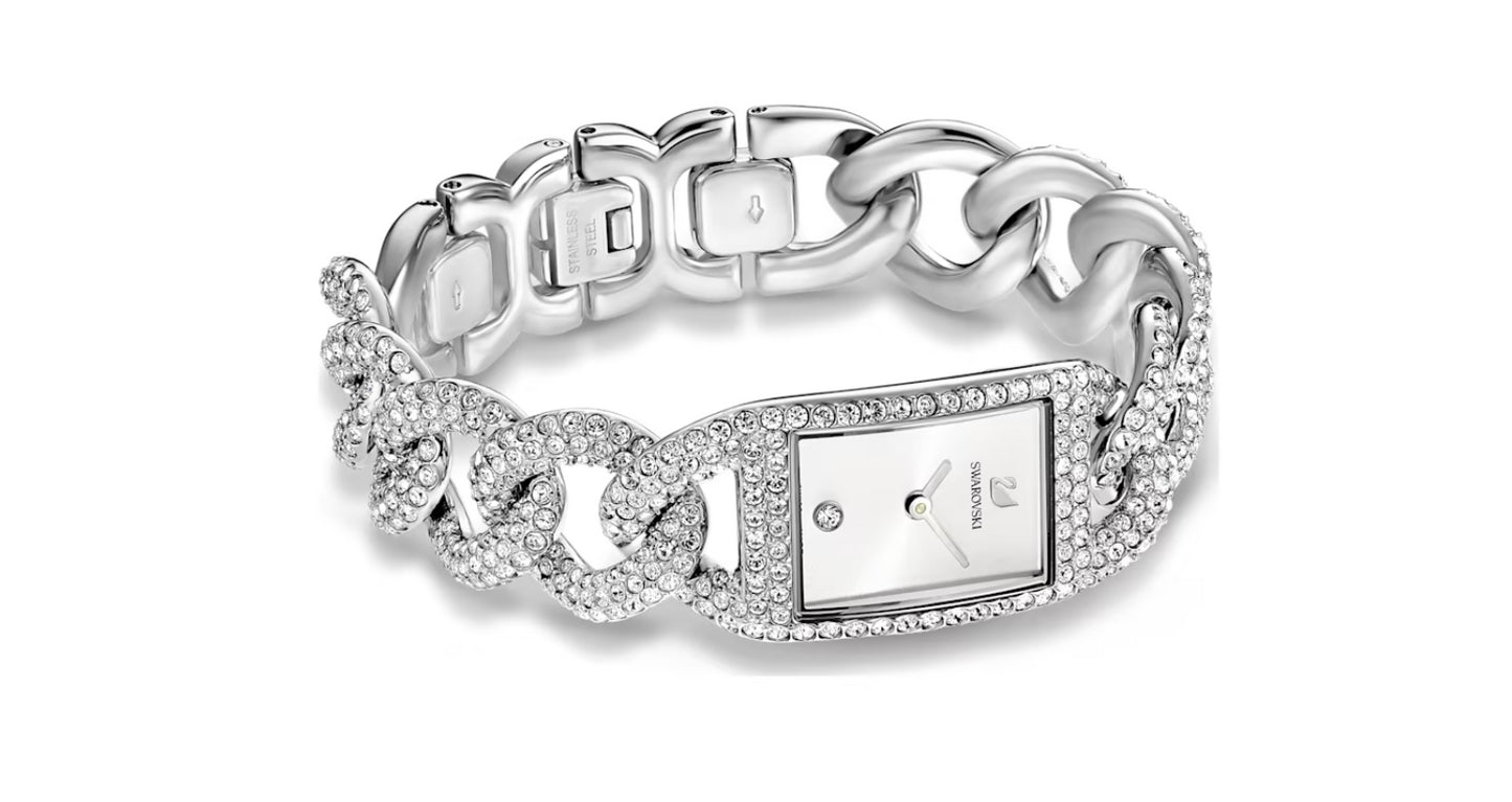 Swarovski 5547617 Cocktail Watch Pave Silver Metal Steel Bracelet