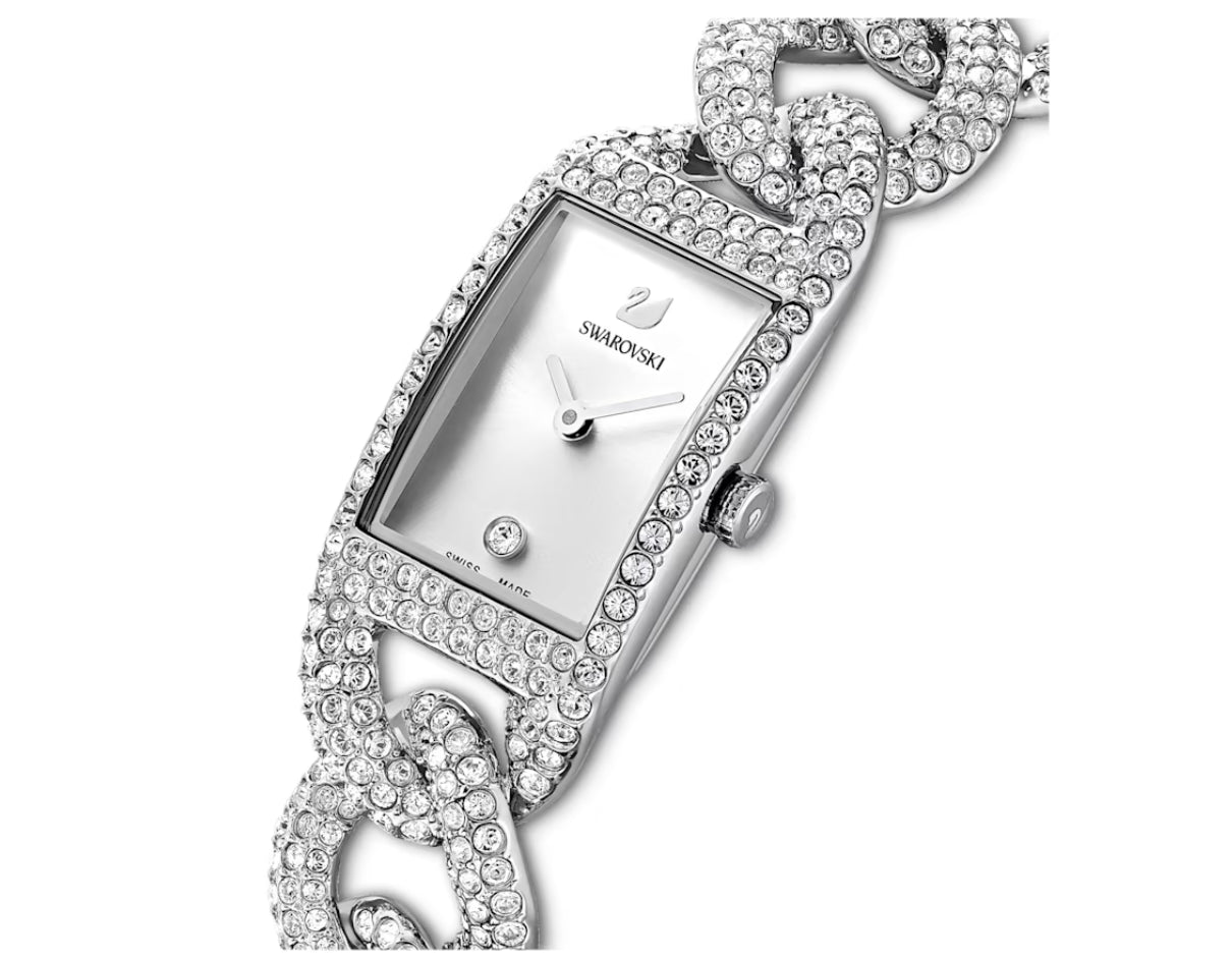 Swarovski 5547617 Cocktail Watch Pave Silver Metal Steel Bracelet