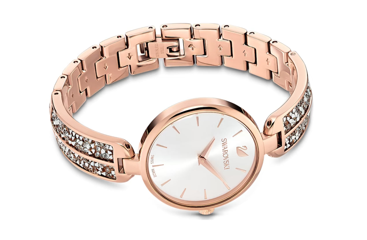 Swarovski 5519306 Dream Rock Watch Rose Gold Metal Bracelet Fi. Pink gold