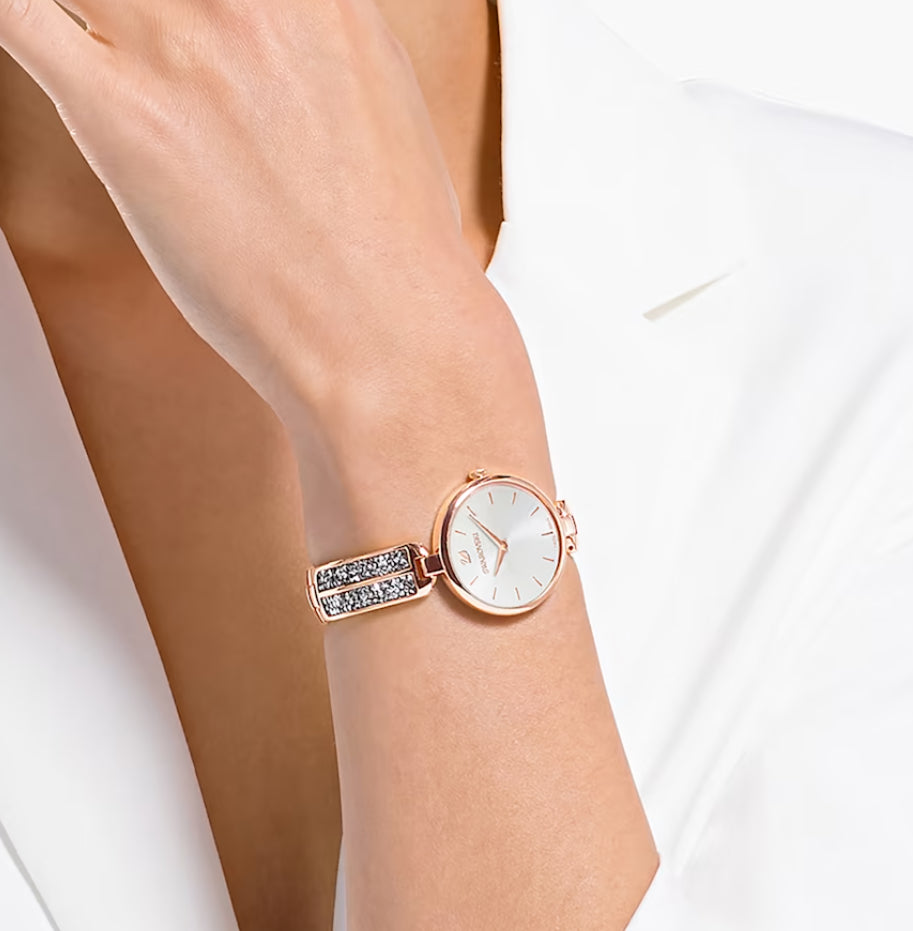 Swarovski 5519306 Dream Rock Watch Rose Gold Metal Bracelet Fi. Pink gold