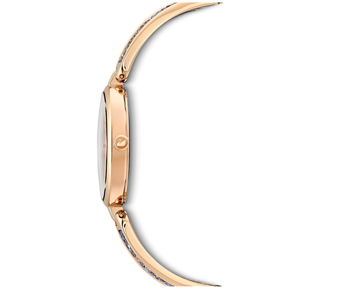 Swarovski 5519317 Dream Rock Watch Blue Metal Bracelet Rose Gold Finish