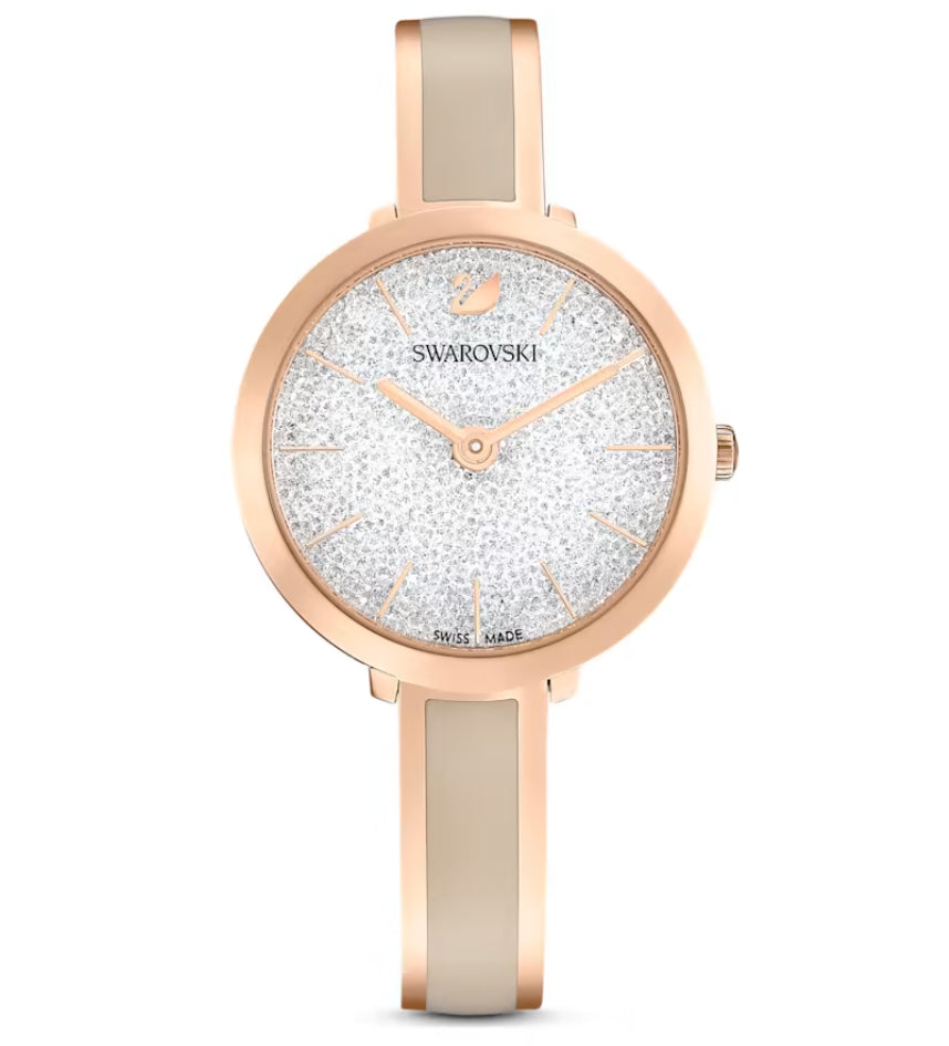 Swarovski 5642218 Crystalline Delight Watch with Gray Rose Gold Metal Bracelet