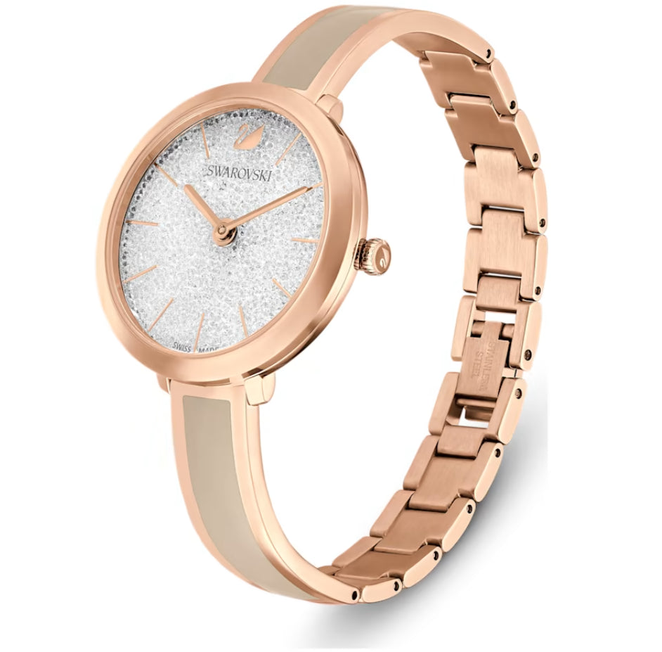Swarovski 5642218 Crystalline Delight Watch with Gray Rose Gold Metal Bracelet