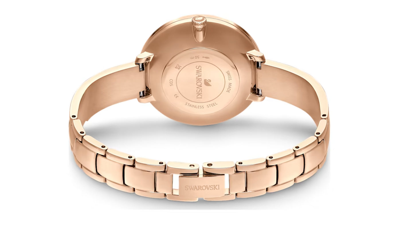 Swarovski 5642218 Crystalline Delight Watch with Gray Rose Gold Metal Bracelet