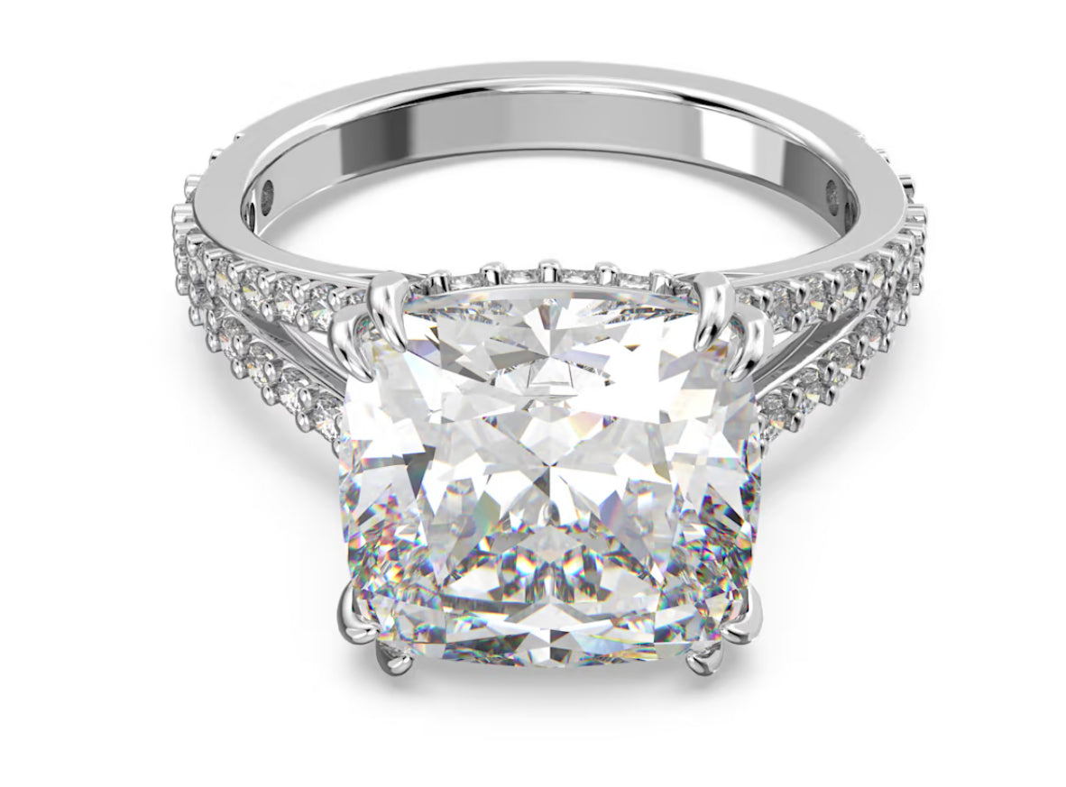 Swarovski 5642634 Constella cocktail ring Square cut Pave White Rhodium