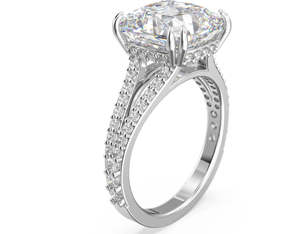 Swarovski 5642634 Constella cocktail ring Square cut Pave White Rhodium