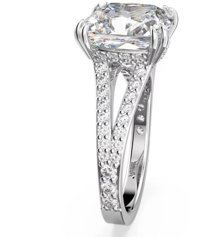 Swarovski 5642633 Constella cocktail ring Square cut Pave White Rhodium