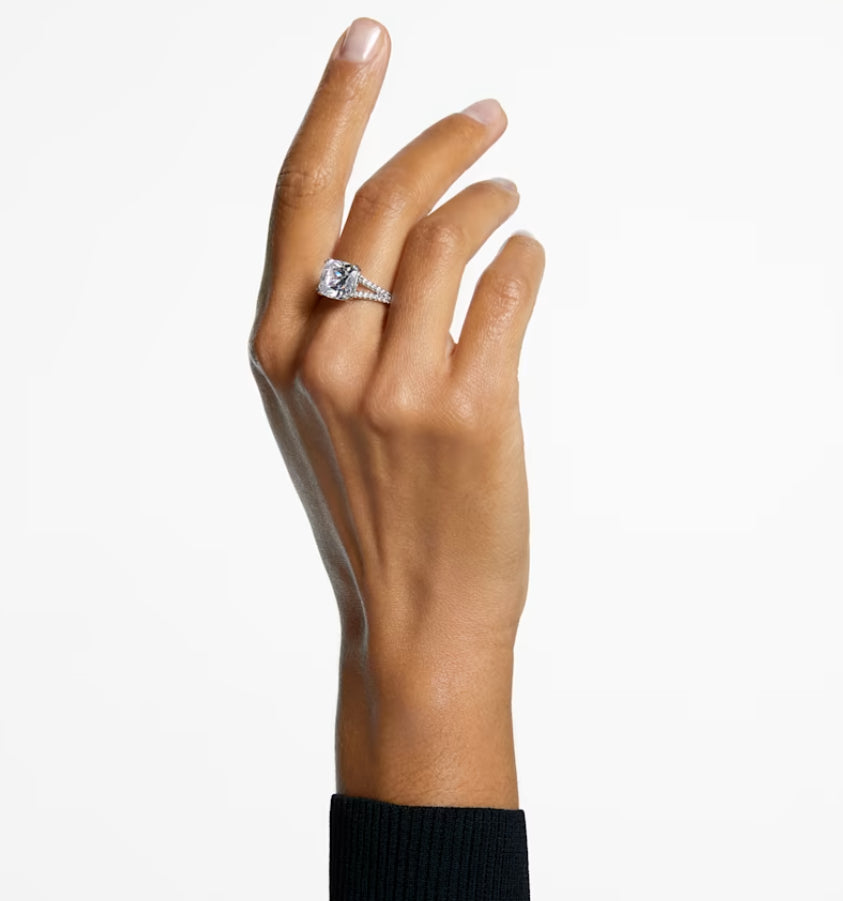 Swarovski 5642633 Constella cocktail ring Square cut Pave White Rhodium