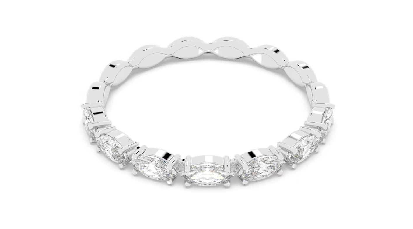Swarovski 5366584 Rhodinierter weißer Vittore-Ring im Marquise-Schliff