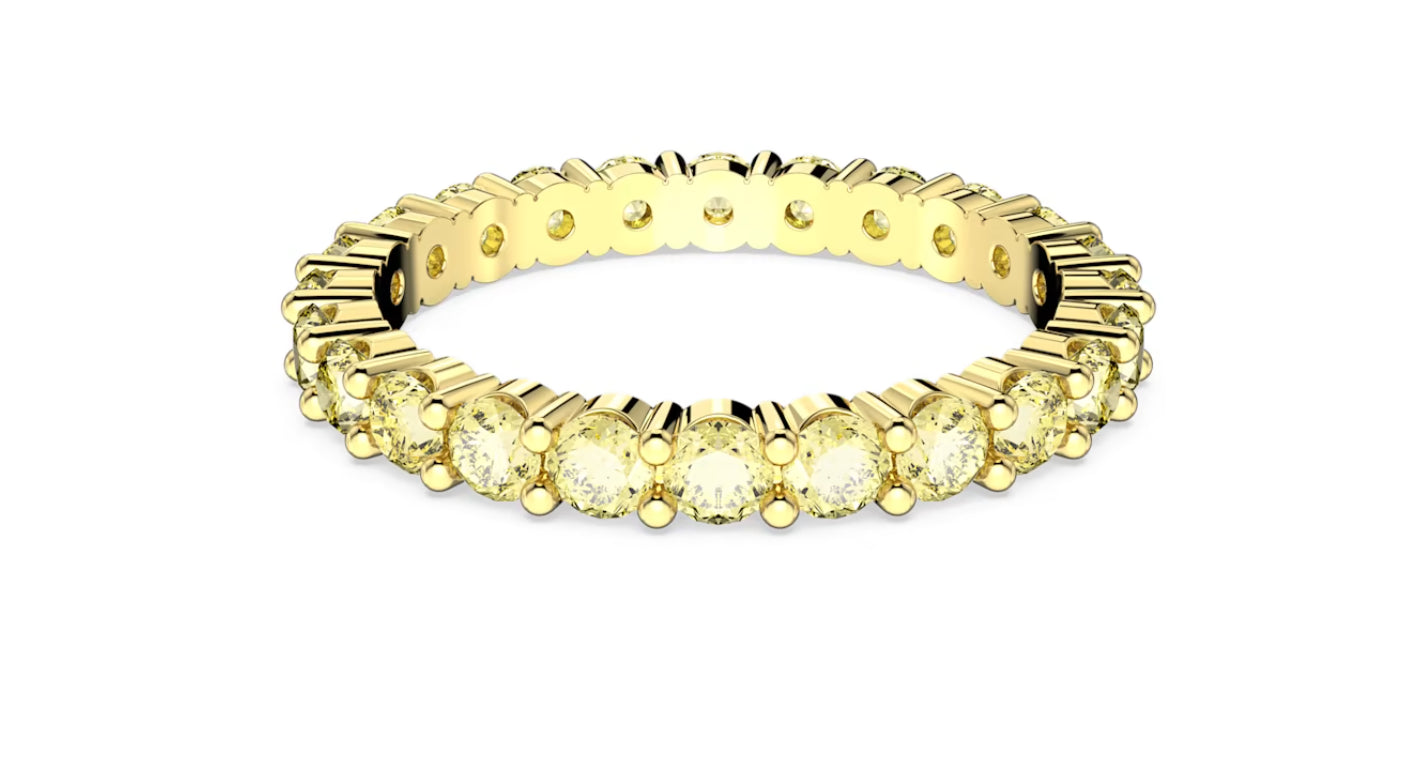 Swarovski 5658666 Anello Matrix Taglio tondo Giallo Placcato Oro